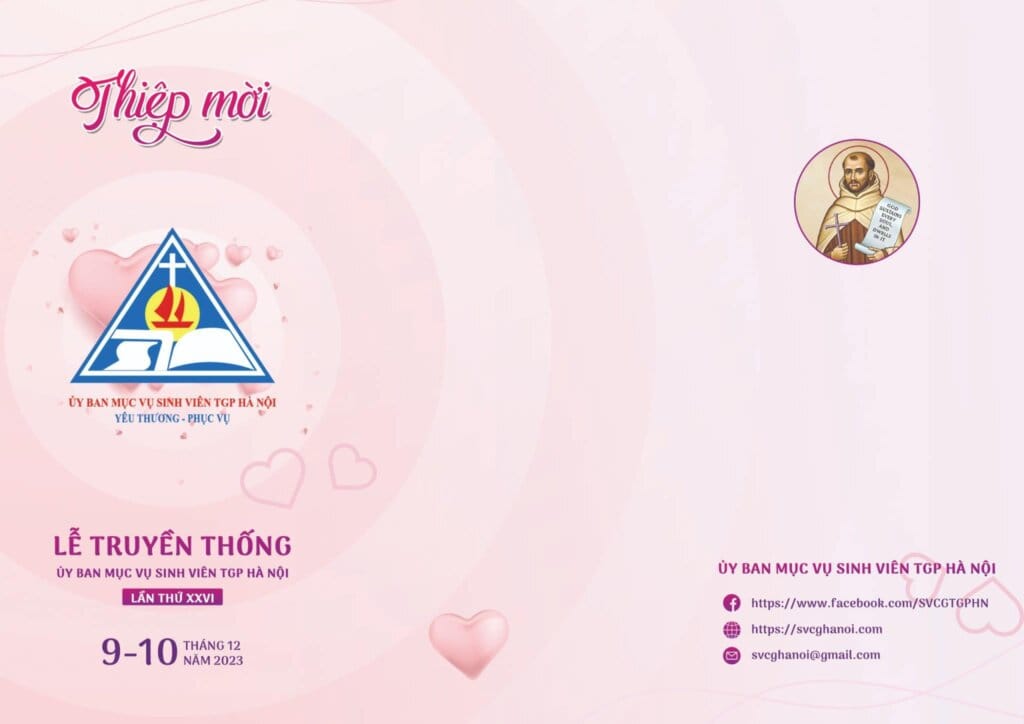 THƯ MỜI LỄ TRUYỀN THỐNG LẦN THỨ 26 ỦY BAN MỤC VỤ SINH VIÊN TGP HÀ NỘI